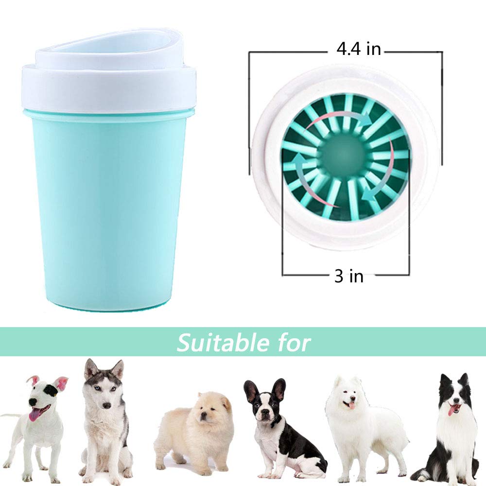 bealy Dog Paw Cleaner Large/Petite Dog Paw Washer Easy to Use Portable Dog Paw Cleaner Cup Dog Foot Washer with Silicone Washers Nice Packing