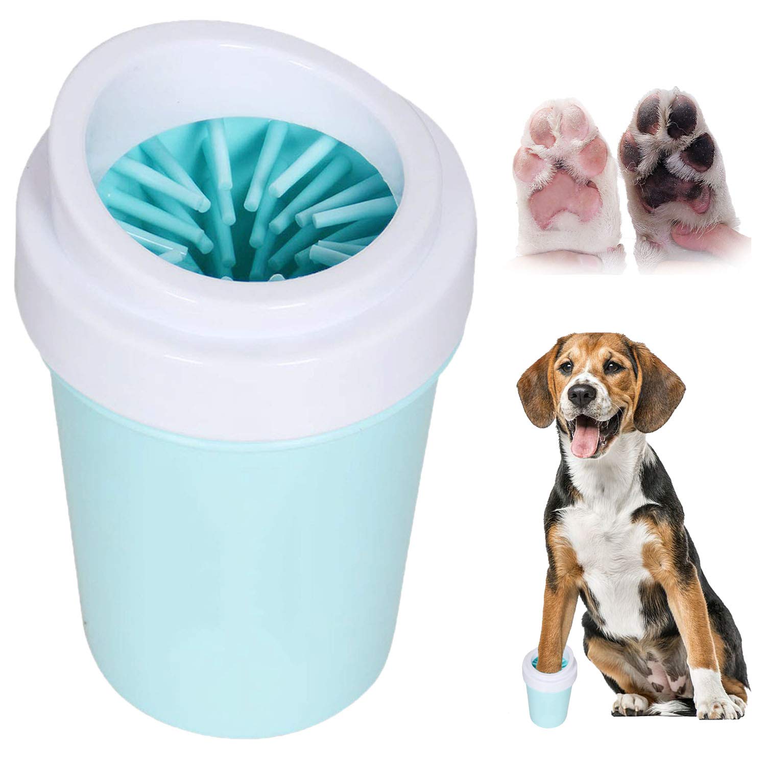 bealy Dog Paw Cleaner Large/Petite Dog Paw Washer Easy to Use Portable Dog Paw Cleaner Cup Dog Foot Washer with Silicone Washers Nice Packing