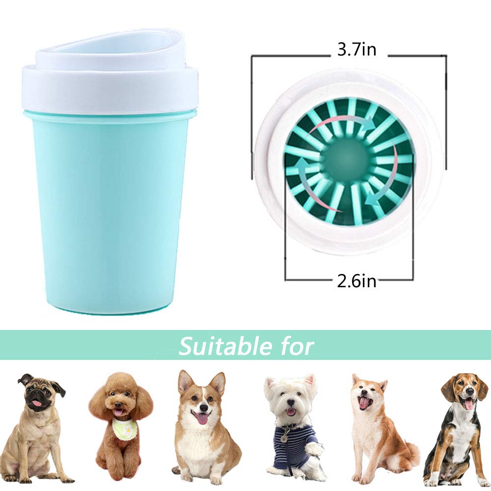 bealy Dog Paw Cleaner Large/Petite Dog Paw Washer Easy to Use Portable Dog Paw Cleaner Cup Dog Foot Washer with Silicone Washers Nice Packing