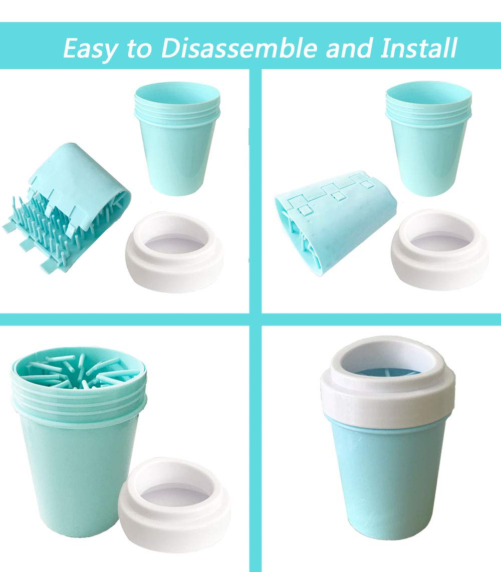 bealy Dog Paw Cleaner Large/Petite Dog Paw Washer Easy to Use Portable Dog Paw Cleaner Cup Dog Foot Washer with Silicone Washers Nice Packing