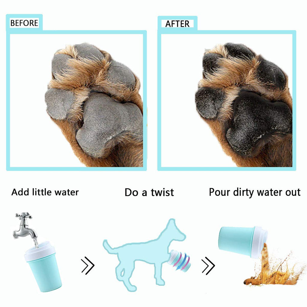 bealy Dog Paw Cleaner Large/Petite Dog Paw Washer Easy to Use Portable Dog Paw Cleaner Cup Dog Foot Washer with Silicone Washers Nice Packing