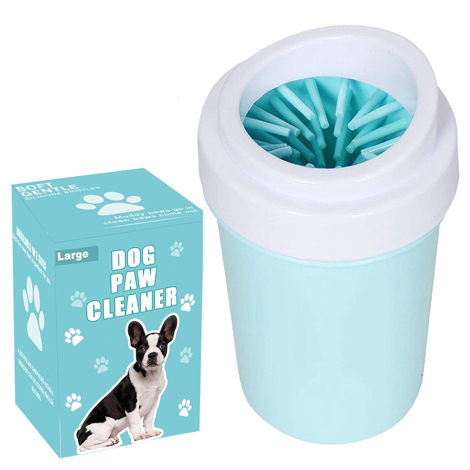 bealy Dog Paw Cleaner Large/Petite Dog Paw Washer Easy to Use Portable Dog Paw Cleaner Cup Dog Foot Washer with Silicone Washers Nice Packing