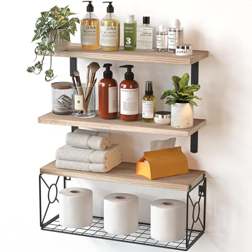 Amada Bathroom Shelves Over Toilet with Storage Basket