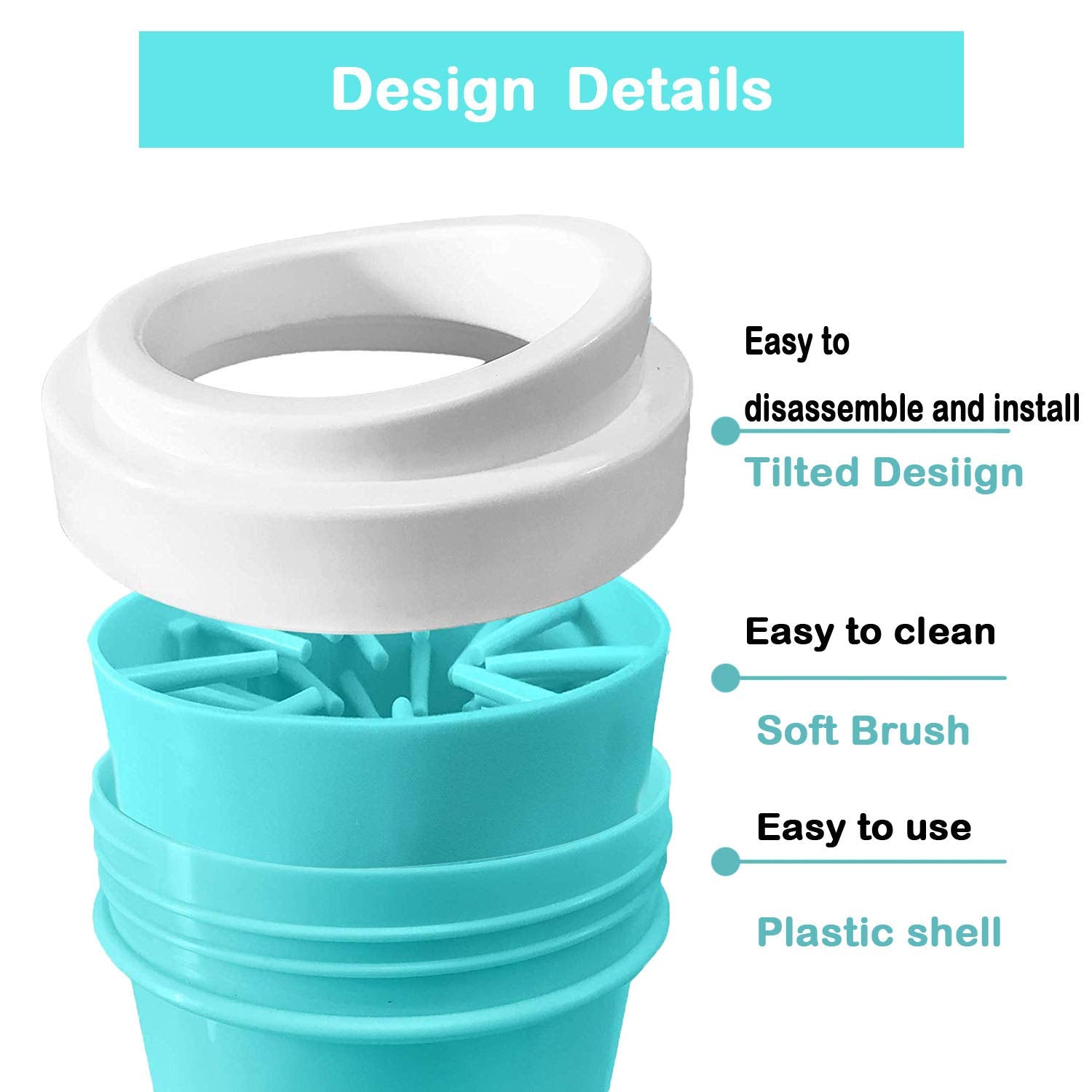 bealy Dog Paw Cleaner Large/Petite Dog Paw Washer Easy to Use Portable Dog Paw Cleaner Cup Dog Foot Washer with Silicone Washers Nice Packing